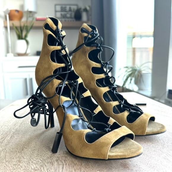 Pierre Hardy Lace-Up Suede Heels, Size 37, Unworn, Handmade in Italy - Picture 2 of 9